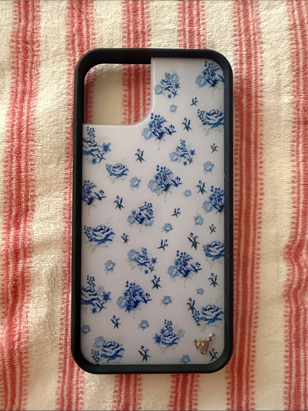 Wildflowers Blue and White Floral Phone Case with Gold Logo